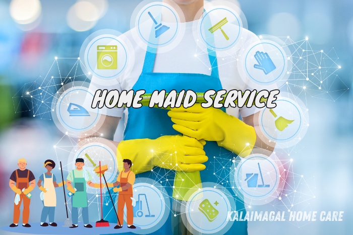 Kalaimagal Home Care in Coimbatore offers comprehensive home maid services, featuring a wide range of household tasks including cleaning, laundry, and organization, ensuring a spotless and well-maintained home environment.