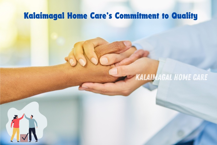 Close-up of a caregiver holding a patient's hand, symbolizing Kalaimagal Home Cares commitment to providing quality care in Coimbatore